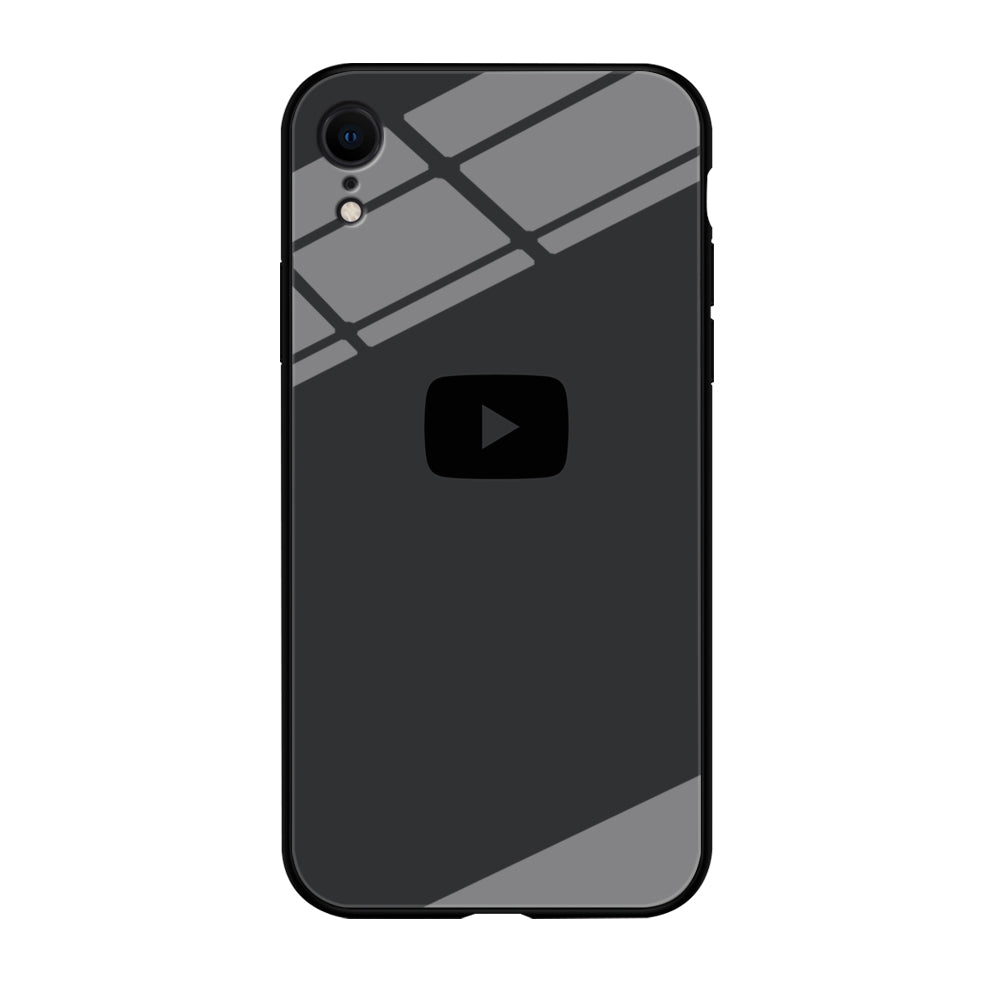 Social Media Youtube Play Button Grey iPhone XR Case