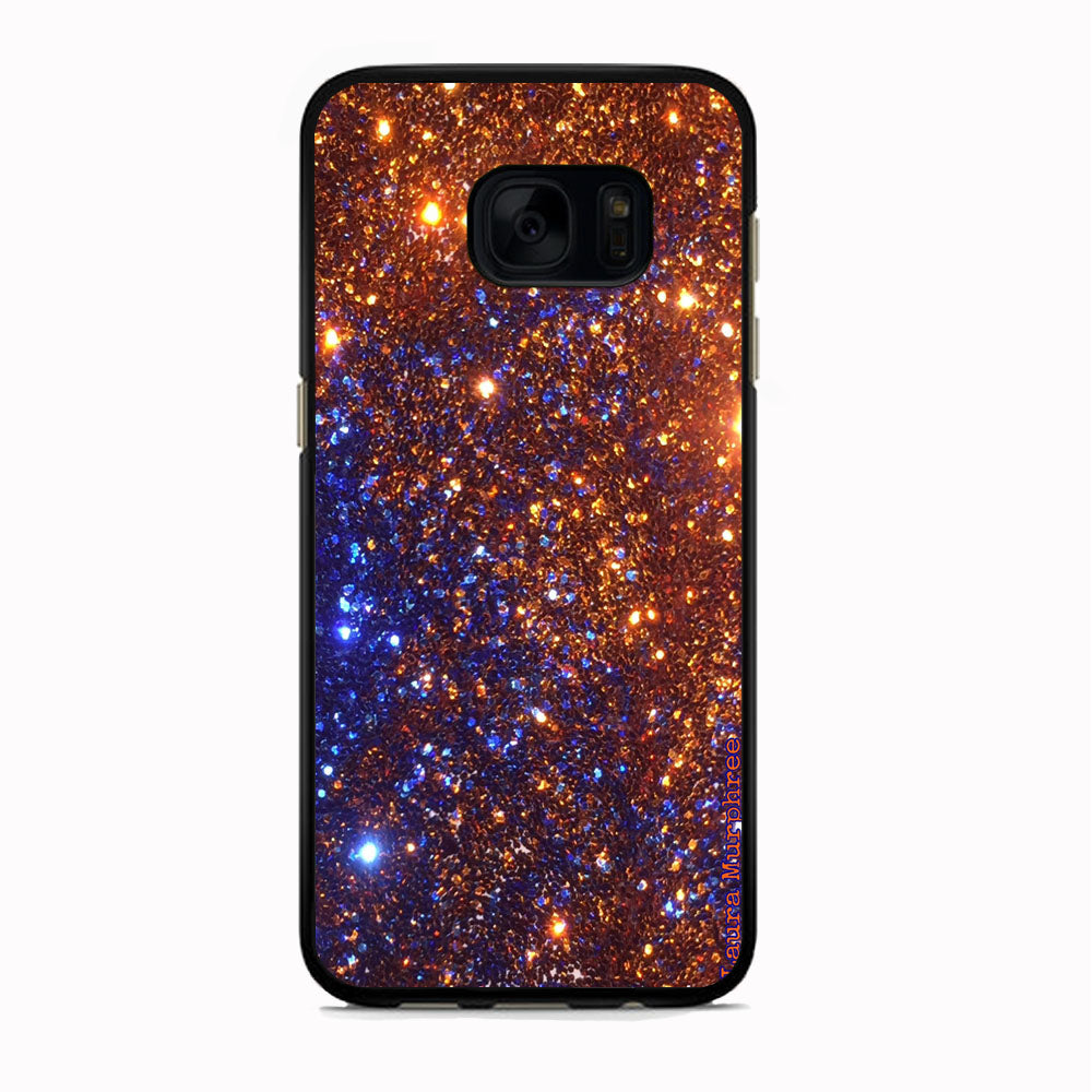 Sparkle Blue and Gold Samsung Galaxy S7 Case