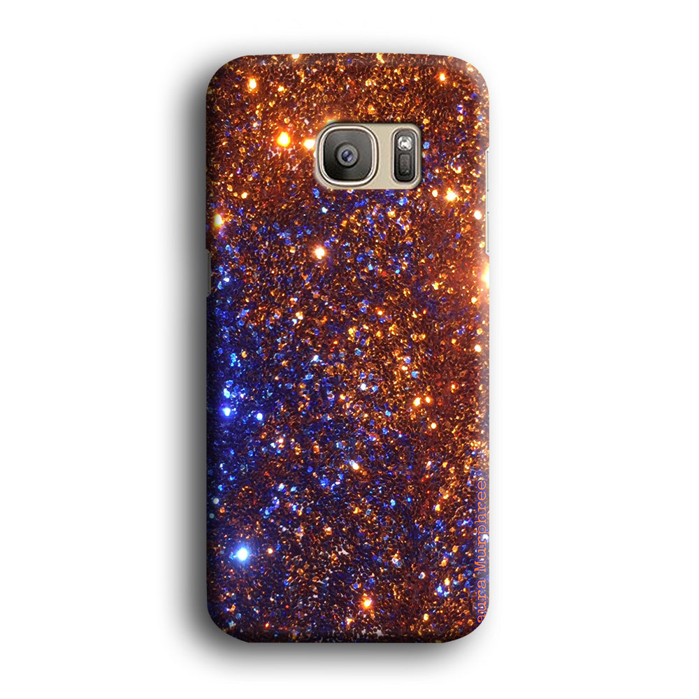 Sparkle Blue and Gold Samsung Galaxy S7 Case
