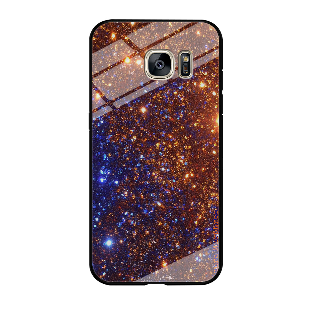 Sparkle Blue and Gold Samsung Galaxy S7 Case