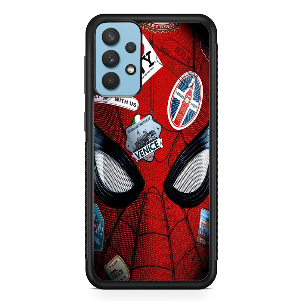 Spiderman Head Full Stickers Samsung Galaxy A32 Case