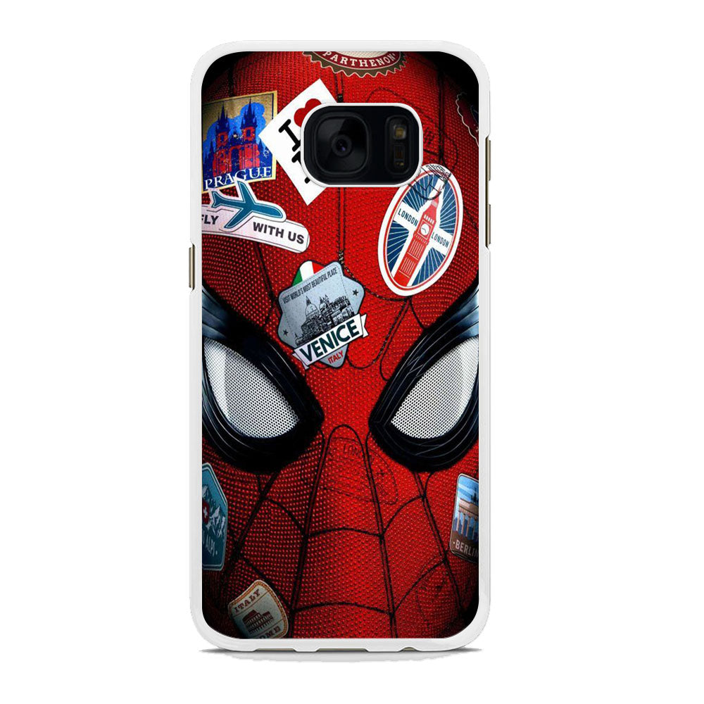 Spiderman Head Full Stickers Samsung Galaxy S7 Case