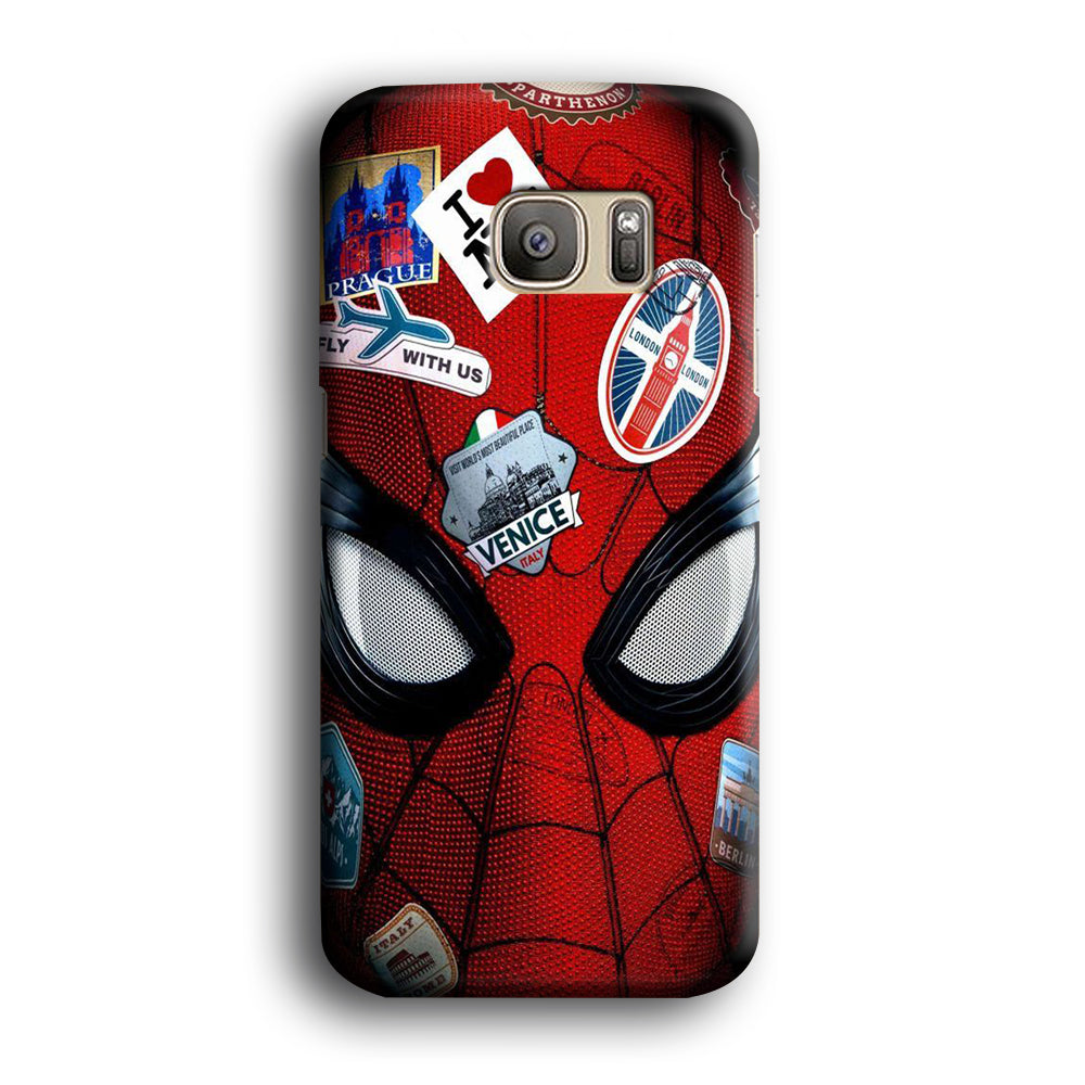 Spiderman Head Full Stickers Samsung Galaxy S7 Case