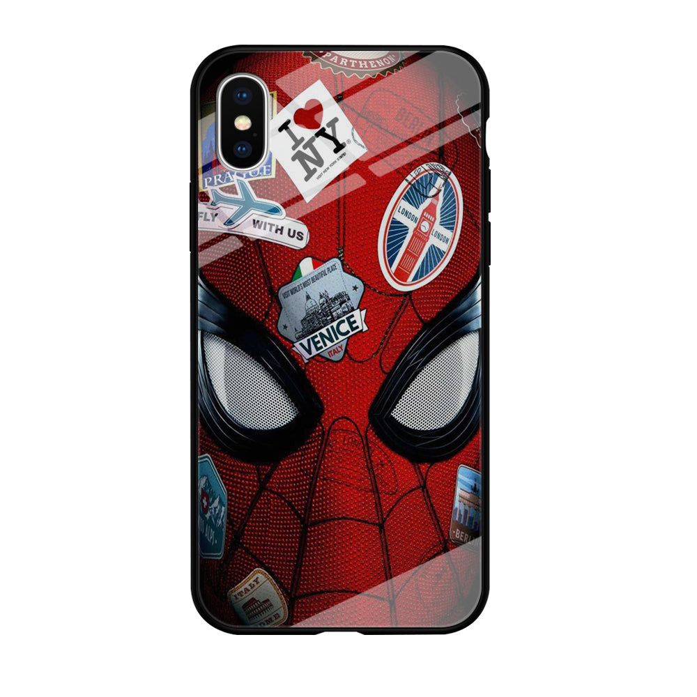 Spiderman Head Full Stickers iPhone X Case
