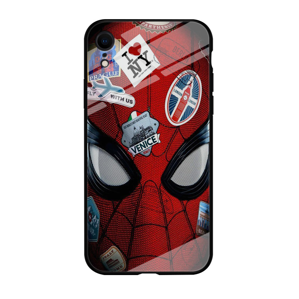 Spiderman Head Full Stickers iPhone XR Case