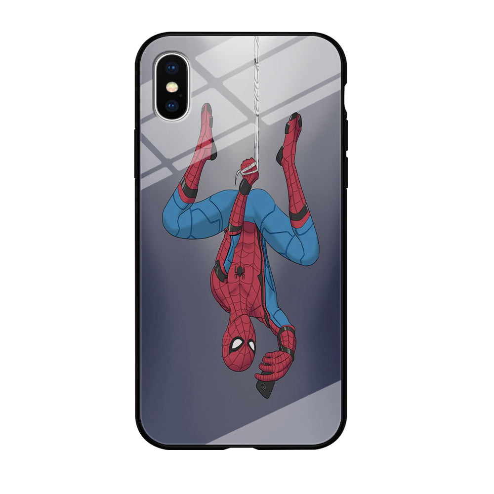 Spiderman Selfie While Hanging iPhone XS Case