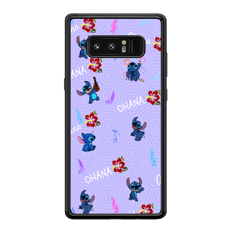 Stitch Patern Lovely Ohana Samsung Galaxy Note 8 Case