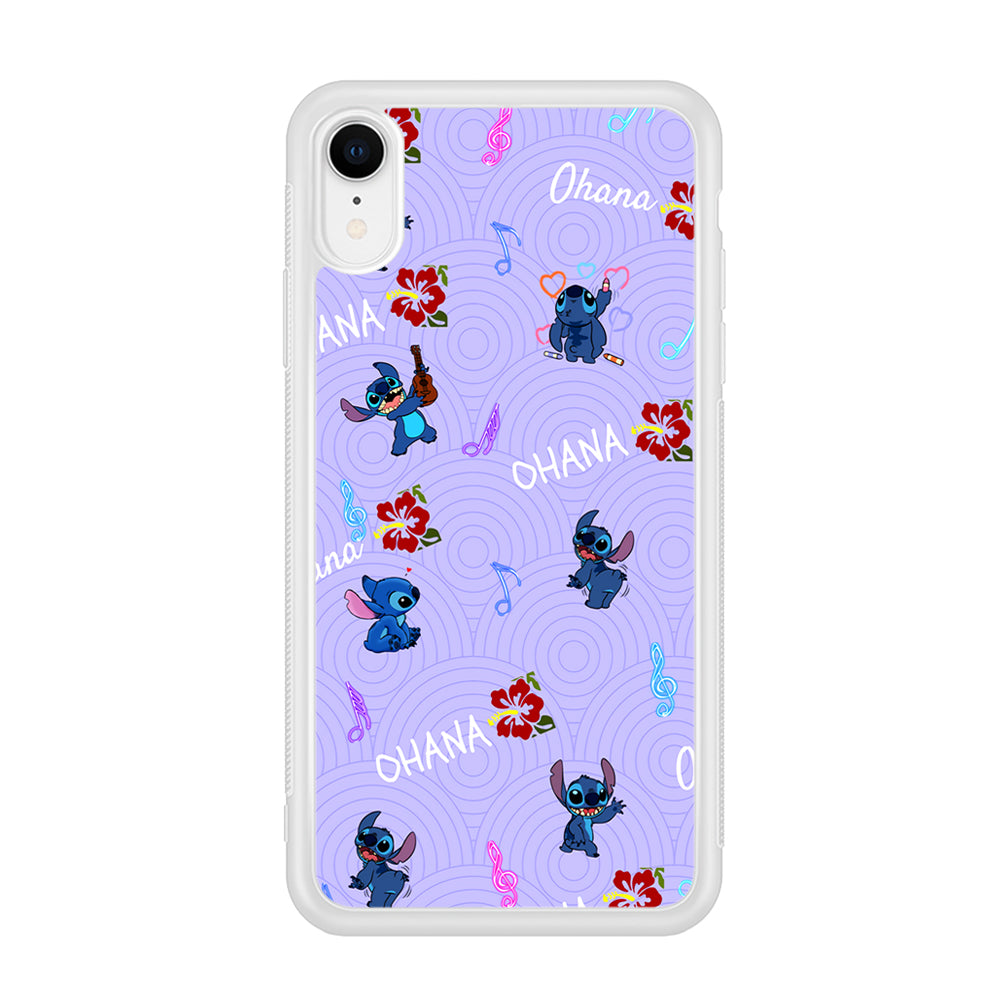 Stitch Patern Lovely Ohana iPhone XR Case