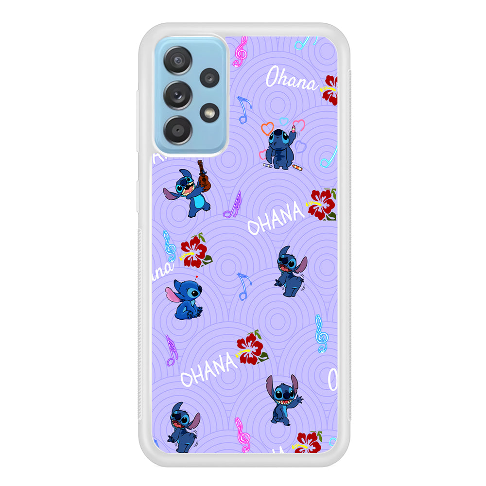 Stitch Patern Lovely Ohana Samsung Galaxy A52 Case