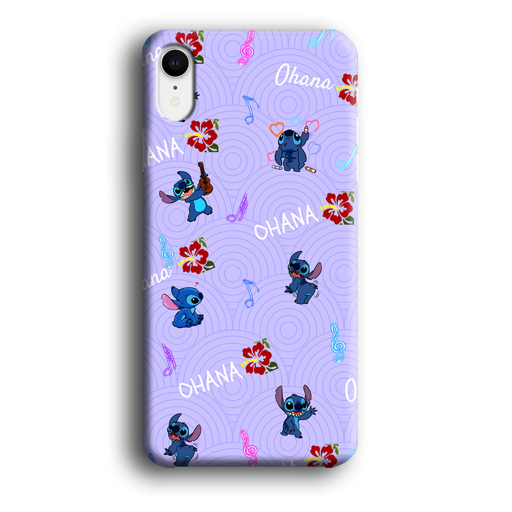 Stitch Patern Lovely Ohana iPhone XR Case
