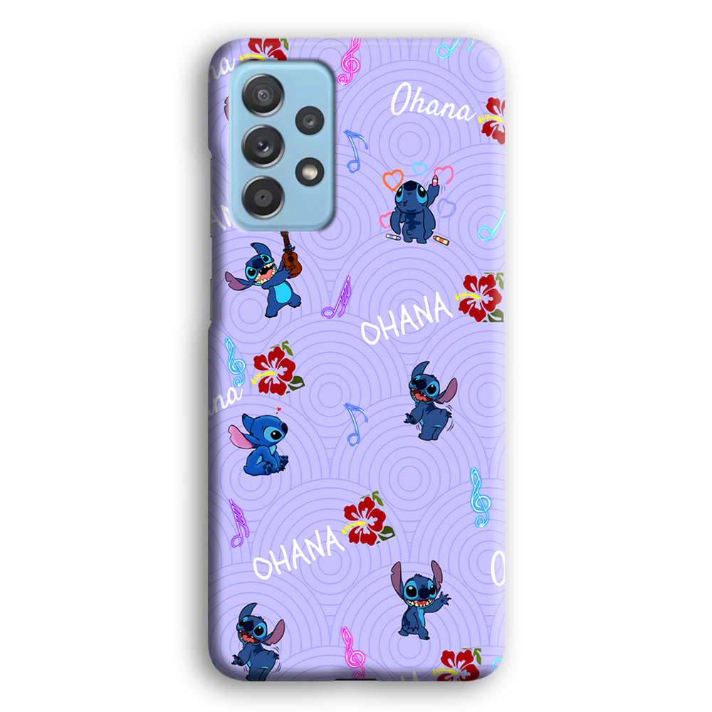 Stitch Patern Lovely Ohana Samsung Galaxy A52 Case