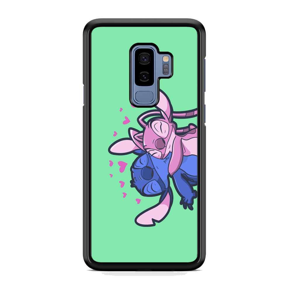 Stitch And Angel Huge Green Wallpaper Samsung Galaxy S9 Plus Case