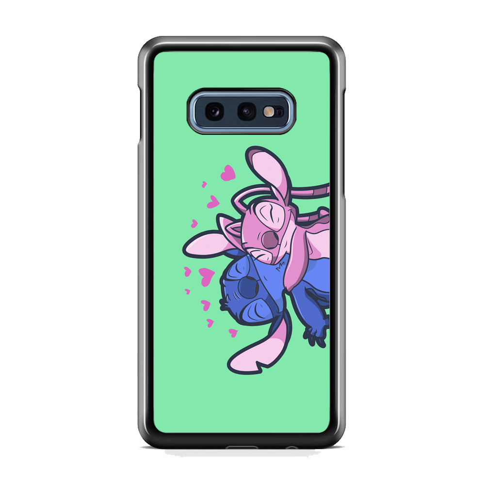 Stitch And Angel Huge Green Wallpaper Samsung Galaxy S10E Case