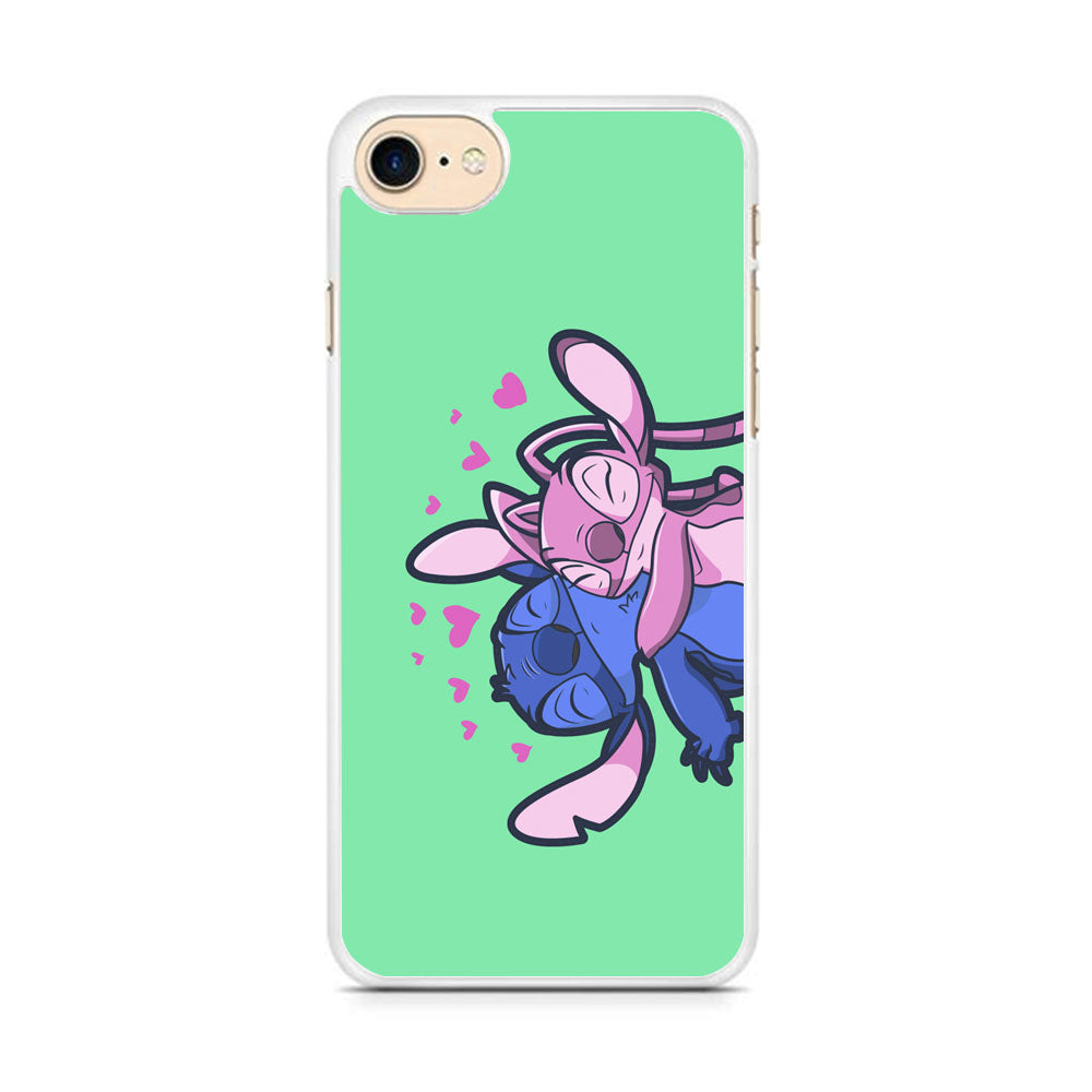 Stitch And Angel Huge Green Wallpaper iPhone 8 Case