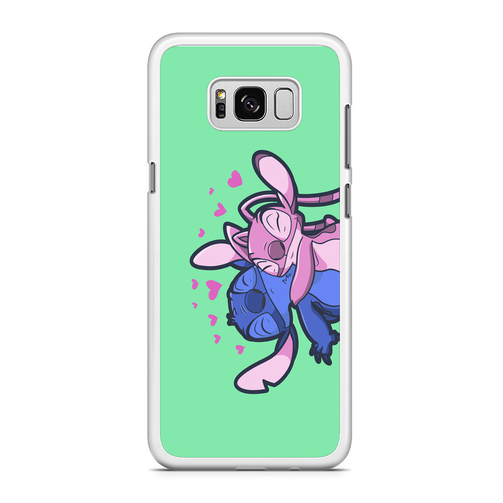 Stitch And Angel Huge Green Wallpaper Samsung Galaxy S8 Case