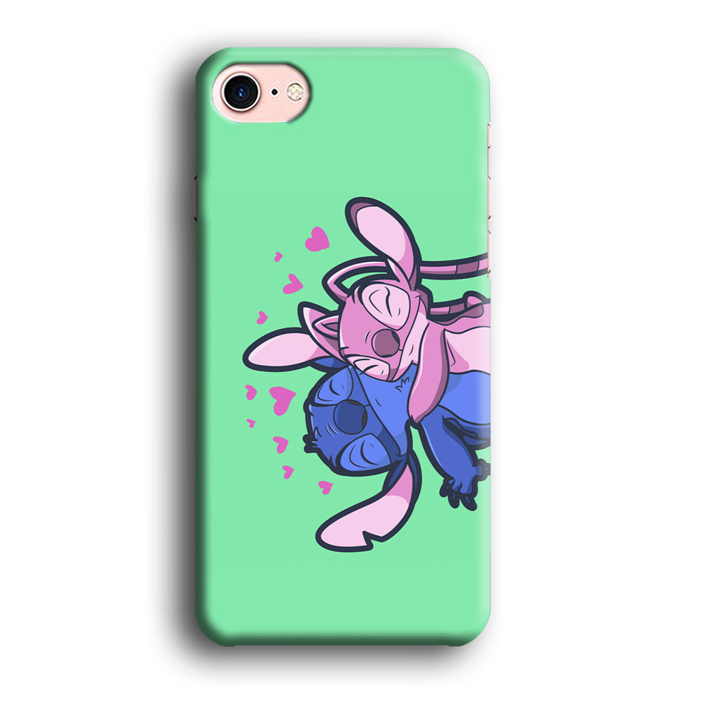 Stitch And Angel Huge Green Wallpaper iPhone 8 Case