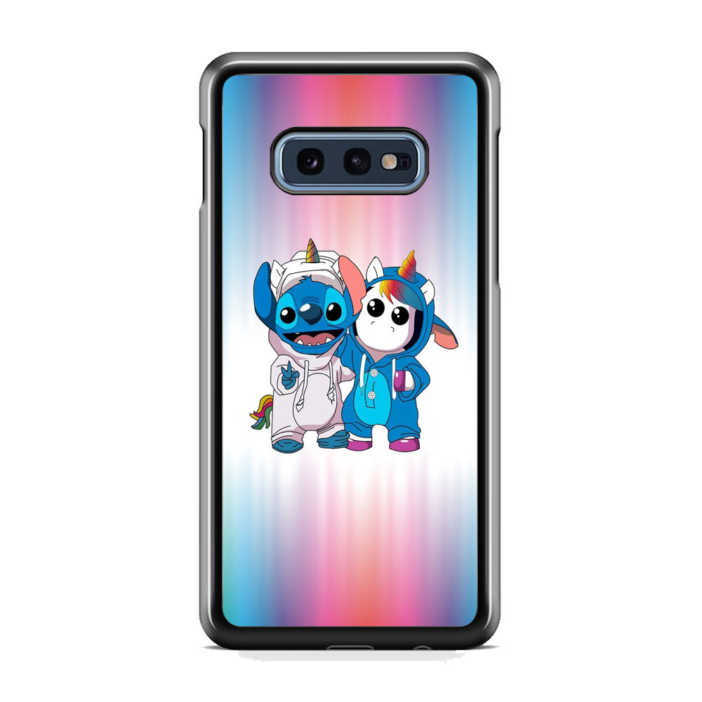 Stitch And Unicornio Soft Colour Gradation Samsung Galaxy S10E Case
