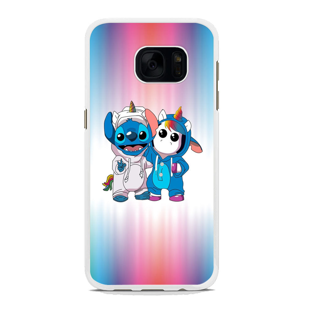 Stitch And Unicornio Soft Colour Gradation Samsung Galaxy S7 Case