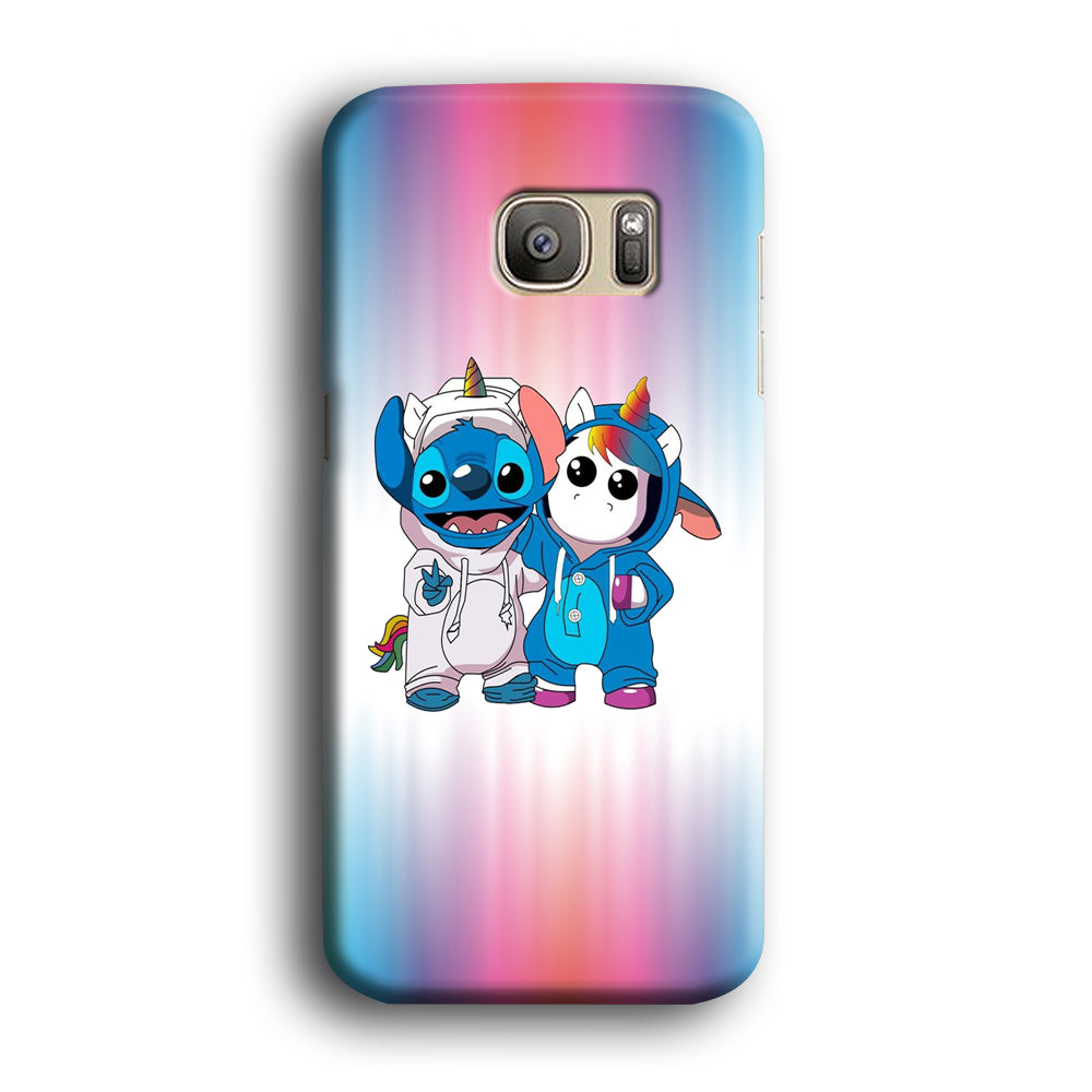 Stitch And Unicornio Soft Colour Gradation Samsung Galaxy S7 Case