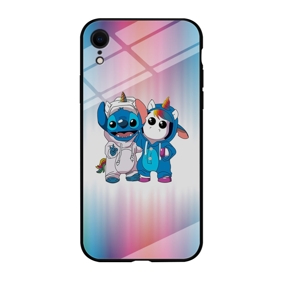 Stitch And Unicornio Soft Colour Gradation iPhone XR Case
