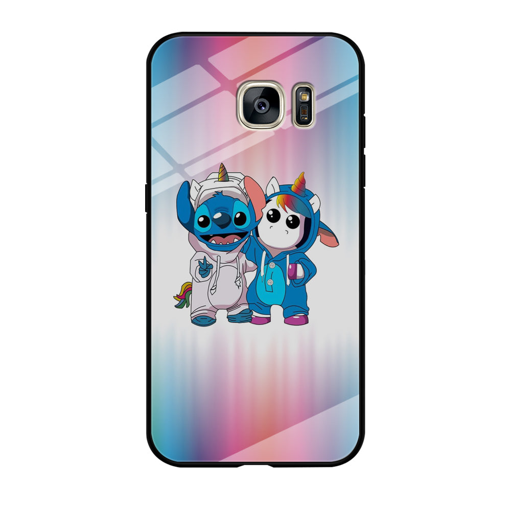 Stitch And Unicornio Soft Colour Gradation Samsung Galaxy S7 Case