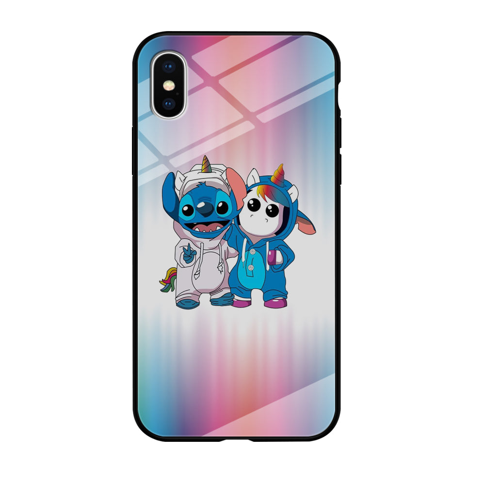Stitch And Unicornio Soft Colour Gradation iPhone X Case