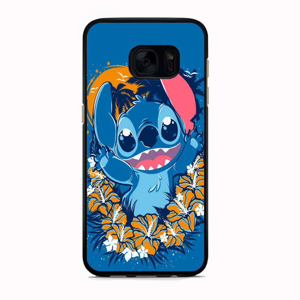 Stitch Blue Wallpaper Samsung Galaxy S7 Edge Case