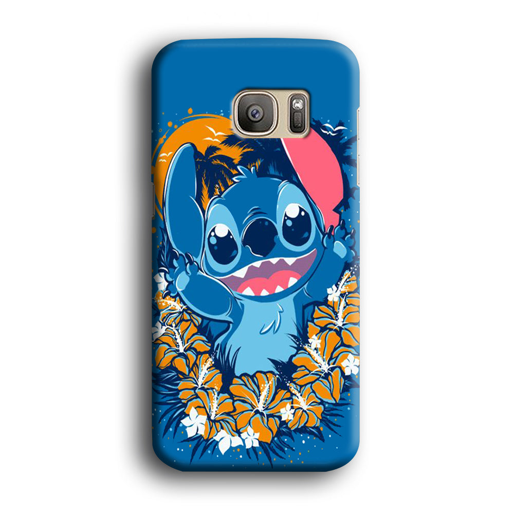 Stitch Blue Wallpaper Samsung Galaxy S7 Edge Case