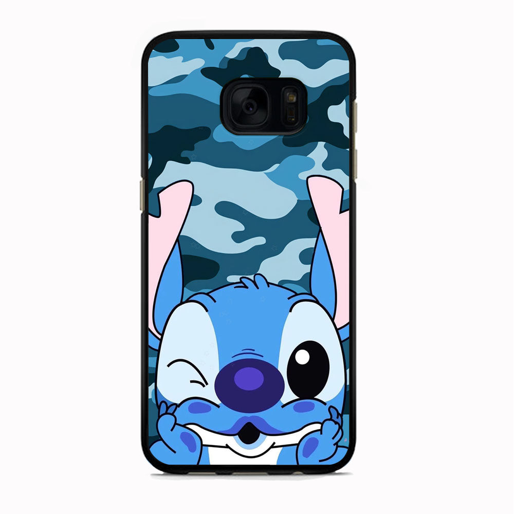 Stitch Blue in Camouflage Samsung Galaxy S7 Edge Case