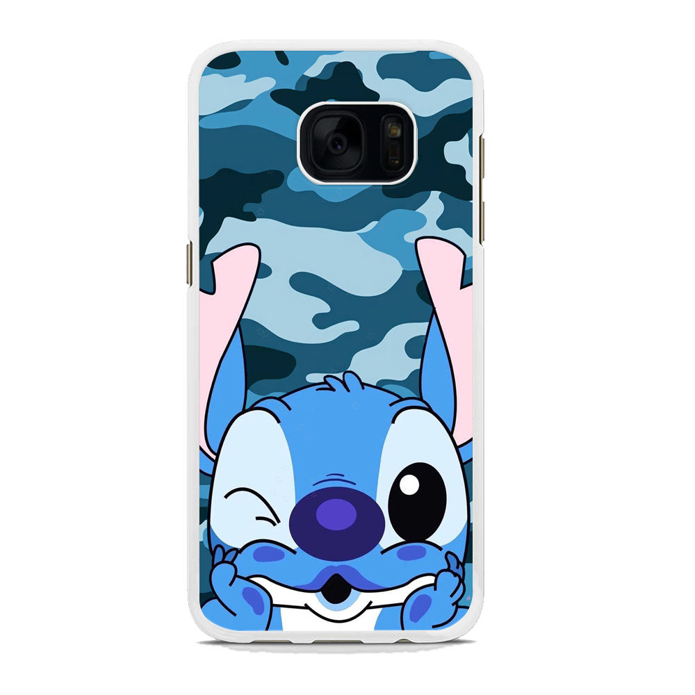 Stitch Blue in Camouflage Samsung Galaxy S7 Edge Case
