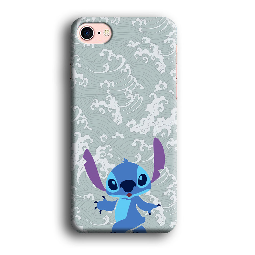 Stitch Walk on The Wave iPhone 8 Case