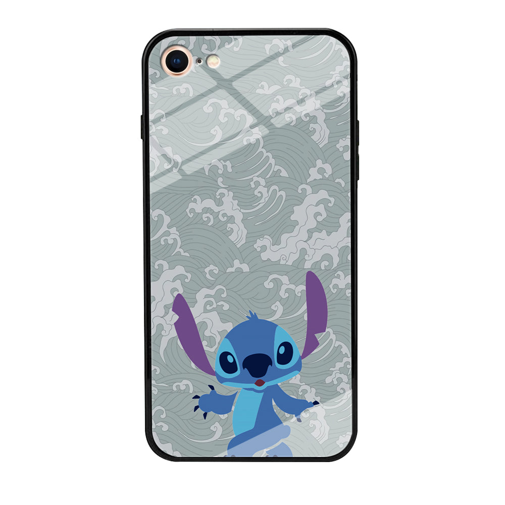 Stitch Walk on The Wave iPhone 8 Case