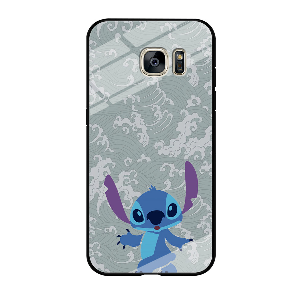 Stitch Walk on The Wave Samsung Galaxy S7 Edge Case