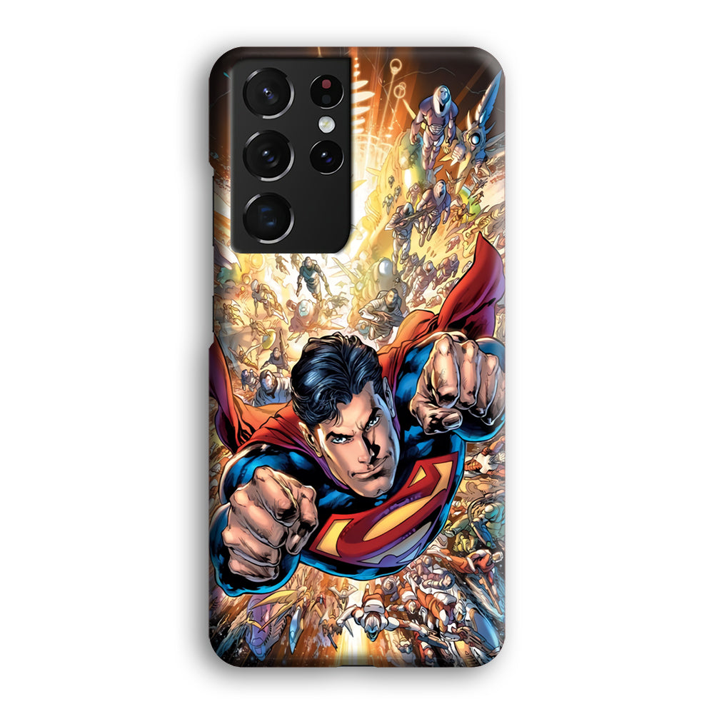 Superman Space Battle Samsung Galaxy S21 Ultra Case