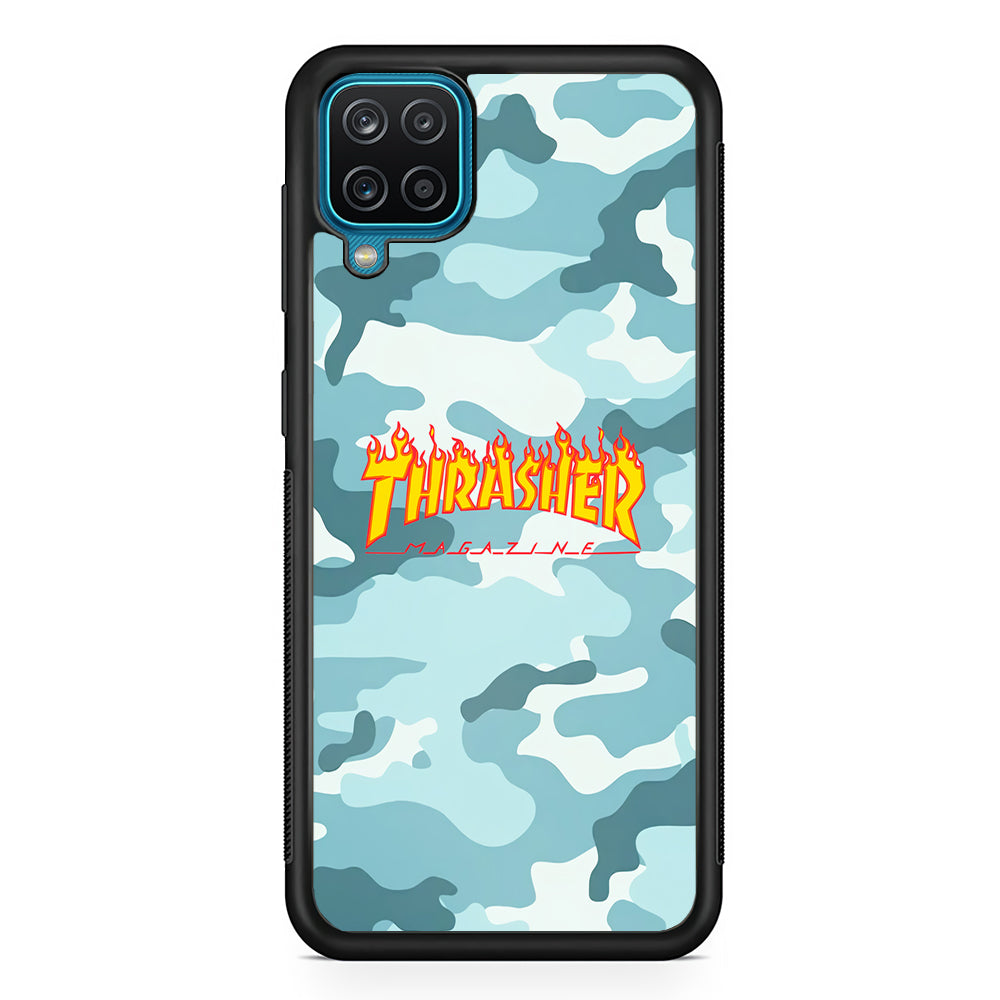 Thrasher Camo Light Blue Samsung Galaxy A12 Case - Carneyforia