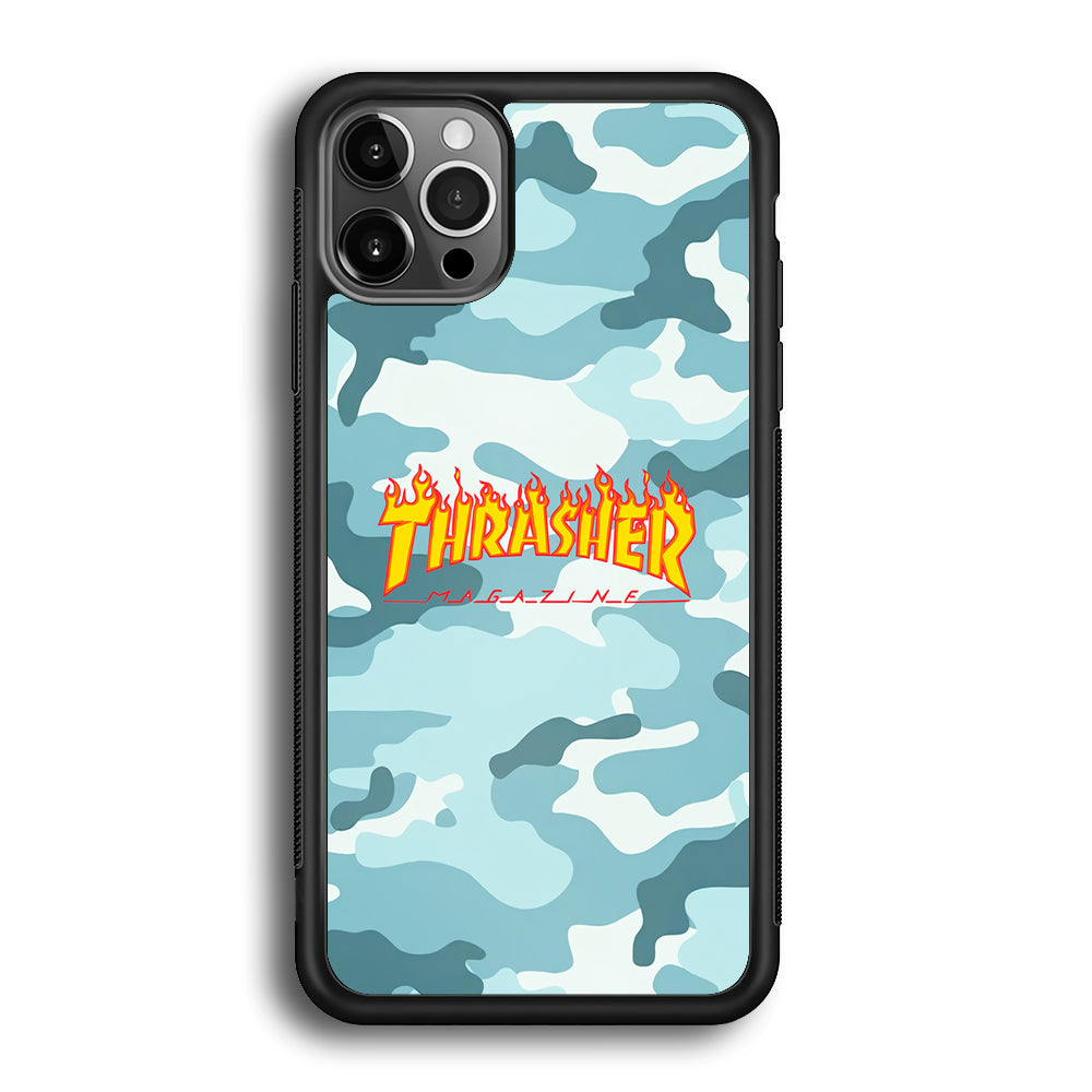 Thrasher Camo Light Blue iPhone 12 Pro Case - Carneyforia