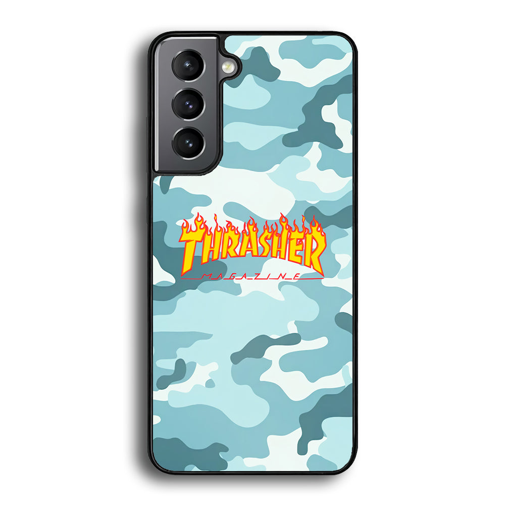Thrasher Camo Light Blue Samsung Galaxy S21 Plus Case - Carneyforia