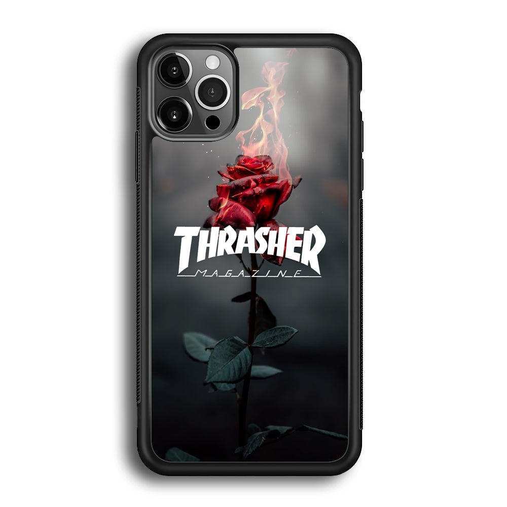 Thrasher Rose Flame iPhone 12 Pro Case - Carneyforia