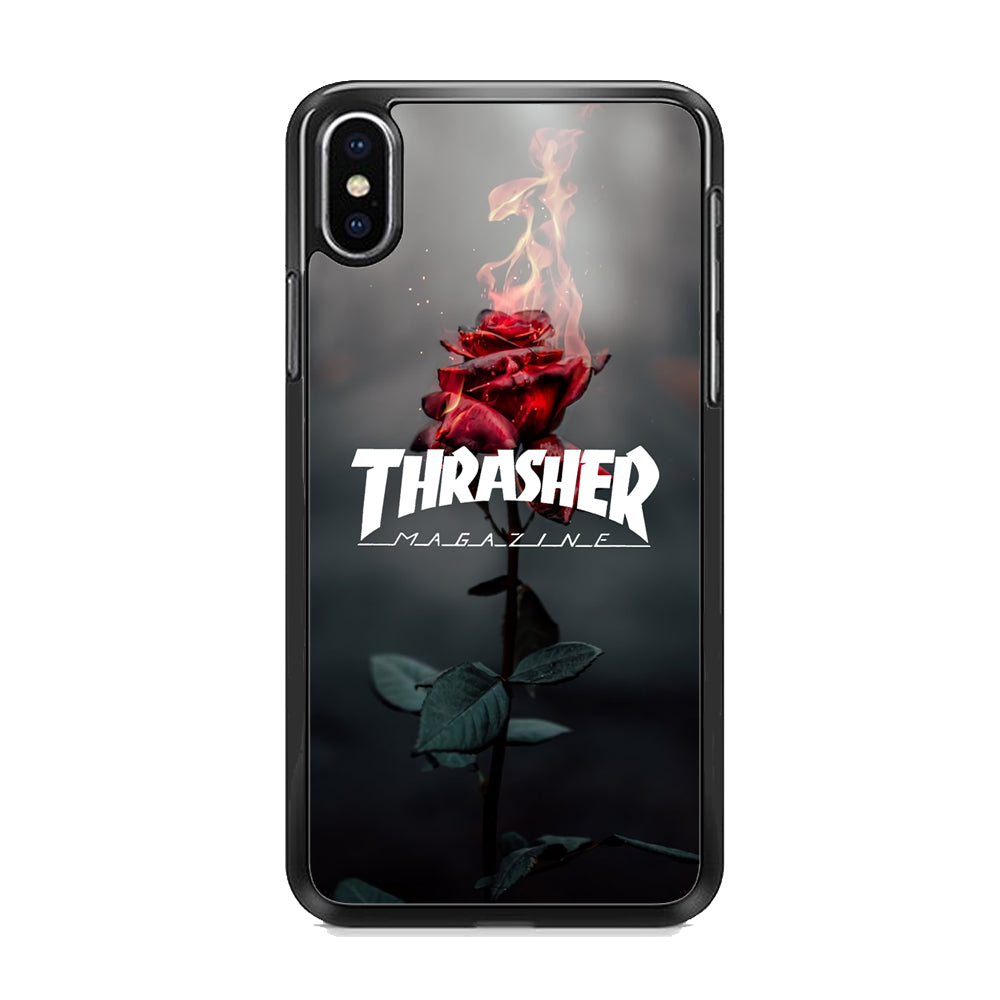 Thrasher Rose Flame iPhone XS Case - Carneyforia