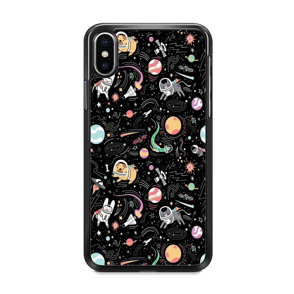 Universe Pets Playing Space iPhone X Case