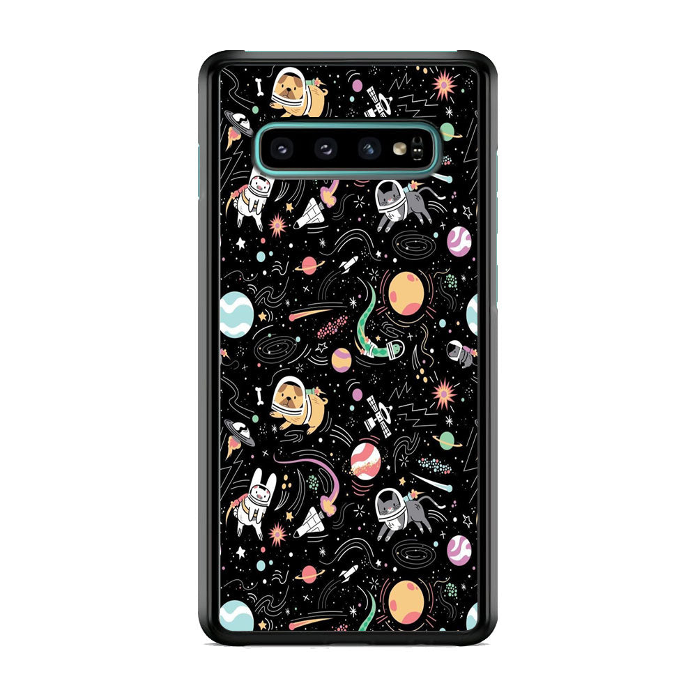 Universe Pets Playing Space Samsung Galaxy S10 Plus Case