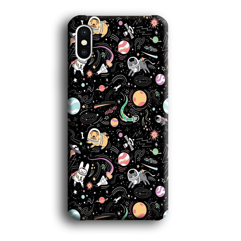Universe Pets Playing Space iPhone X Case
