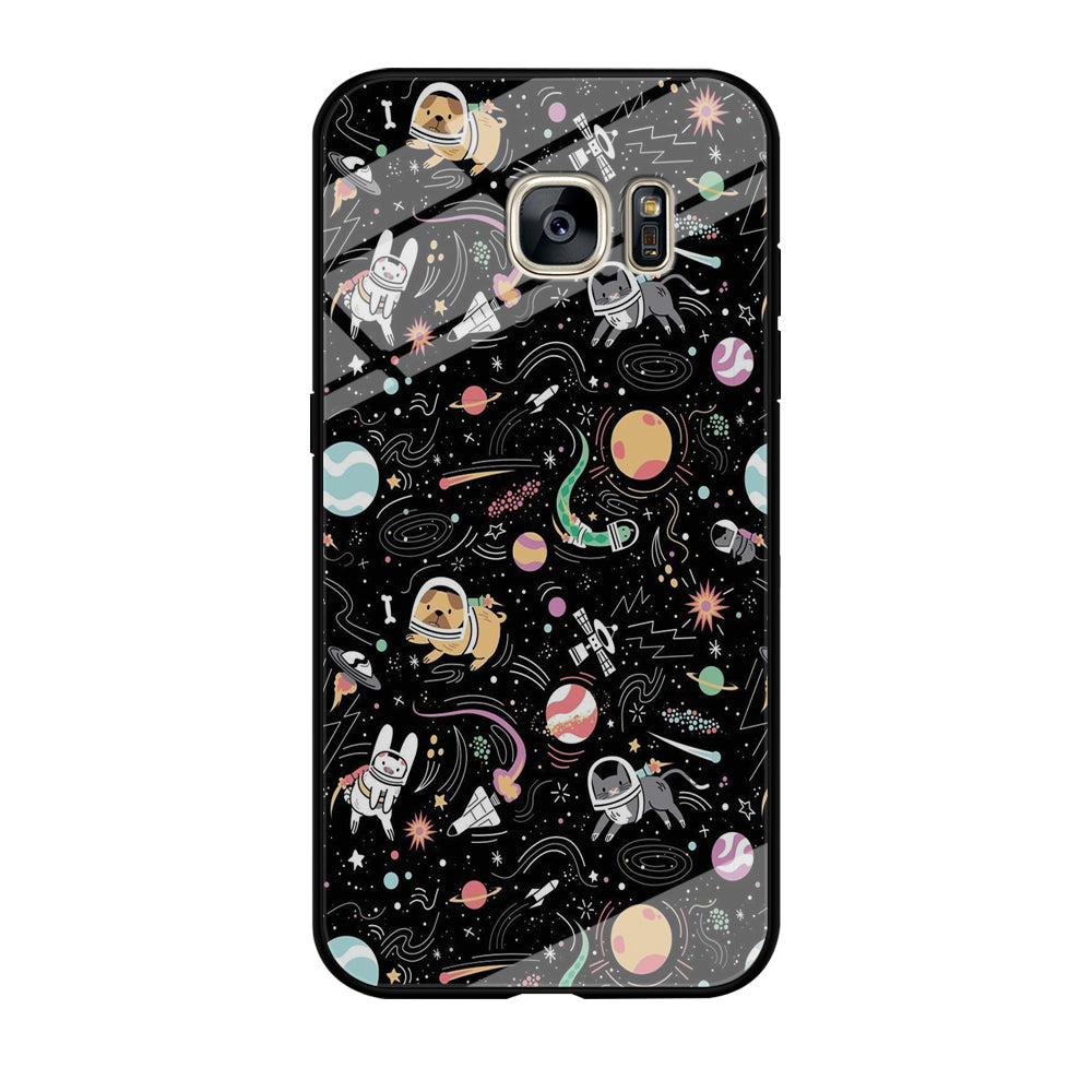 Universe Pets Playing Space Samsung Galaxy S7 Edge Case