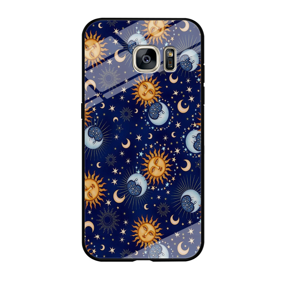 Universe Sun and Moon Face Samsung Galaxy S7 Edge Case