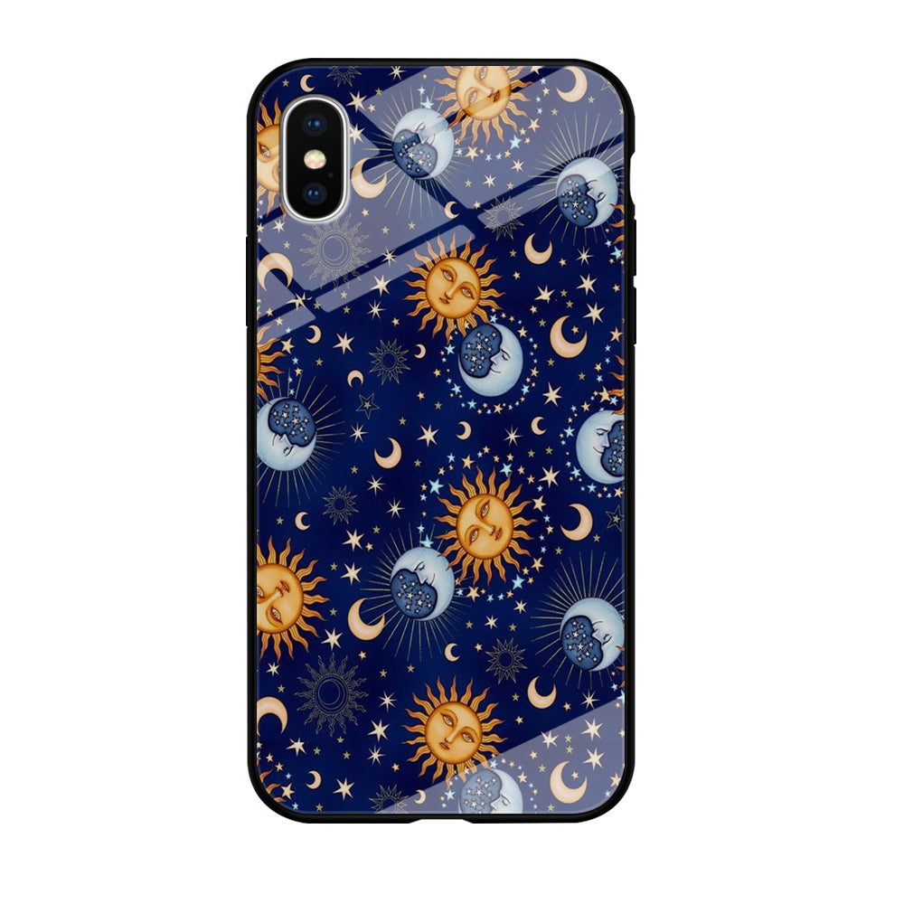 Universe Sun and Moon Face iPhone X Case