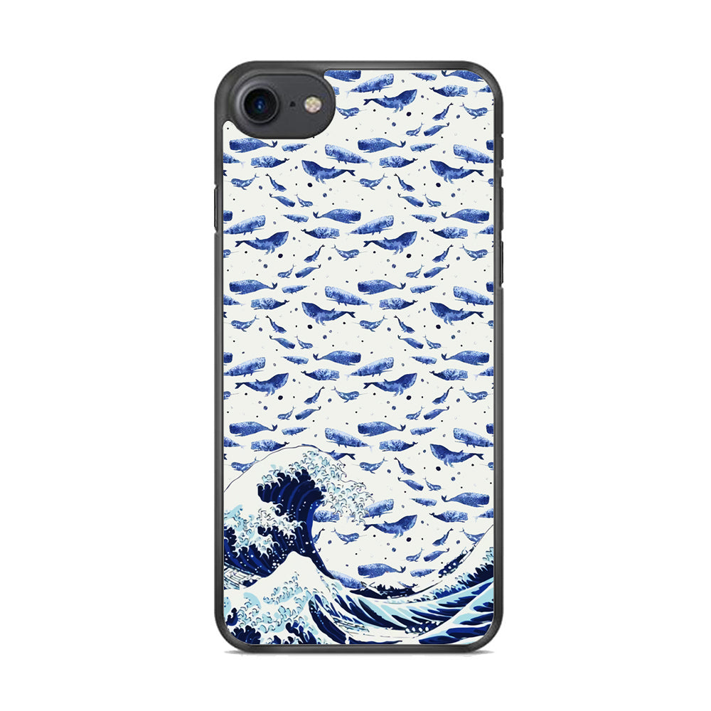 Whale on The Waves iPhone 8 Case