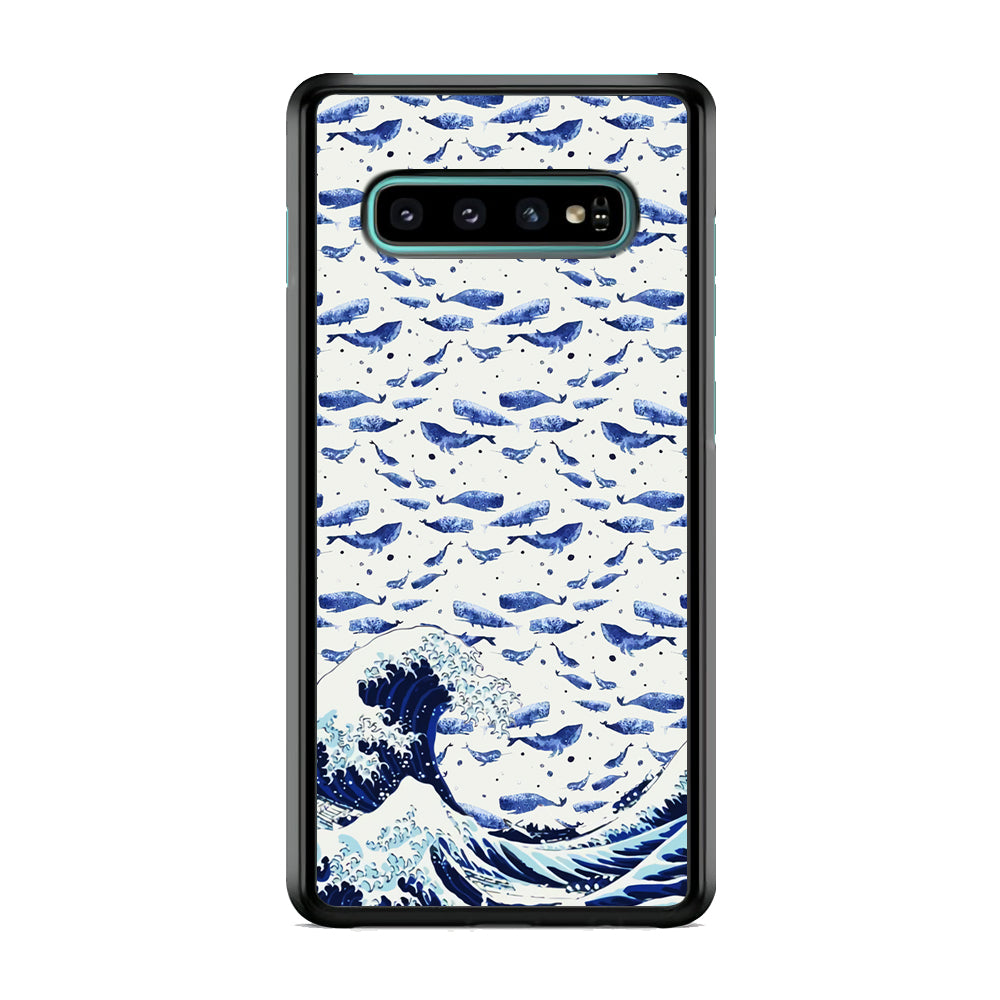 Whale on The Waves Samsung Galaxy S10 Case