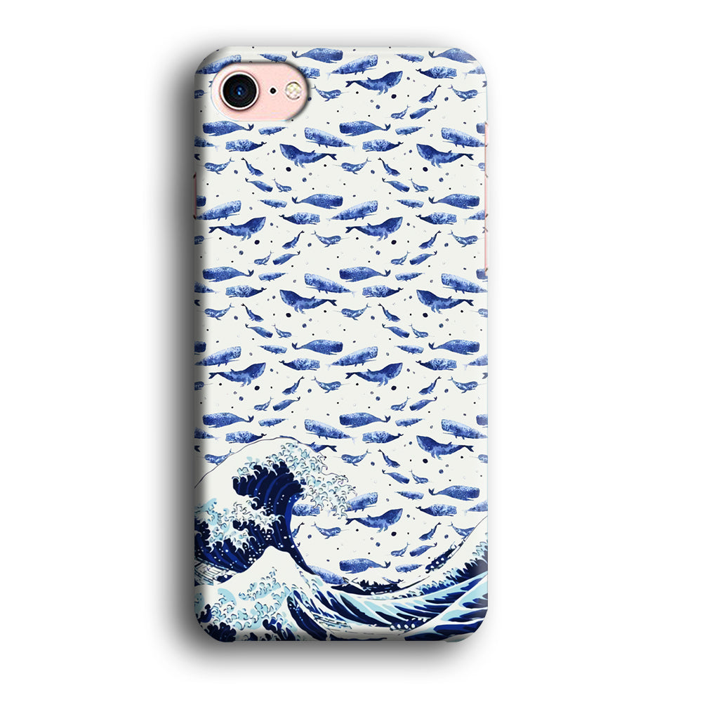 Whale on The Waves iPhone 8 Case