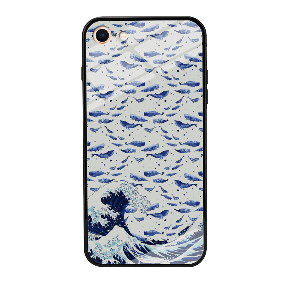 Whale on The Waves iPhone 8 Case