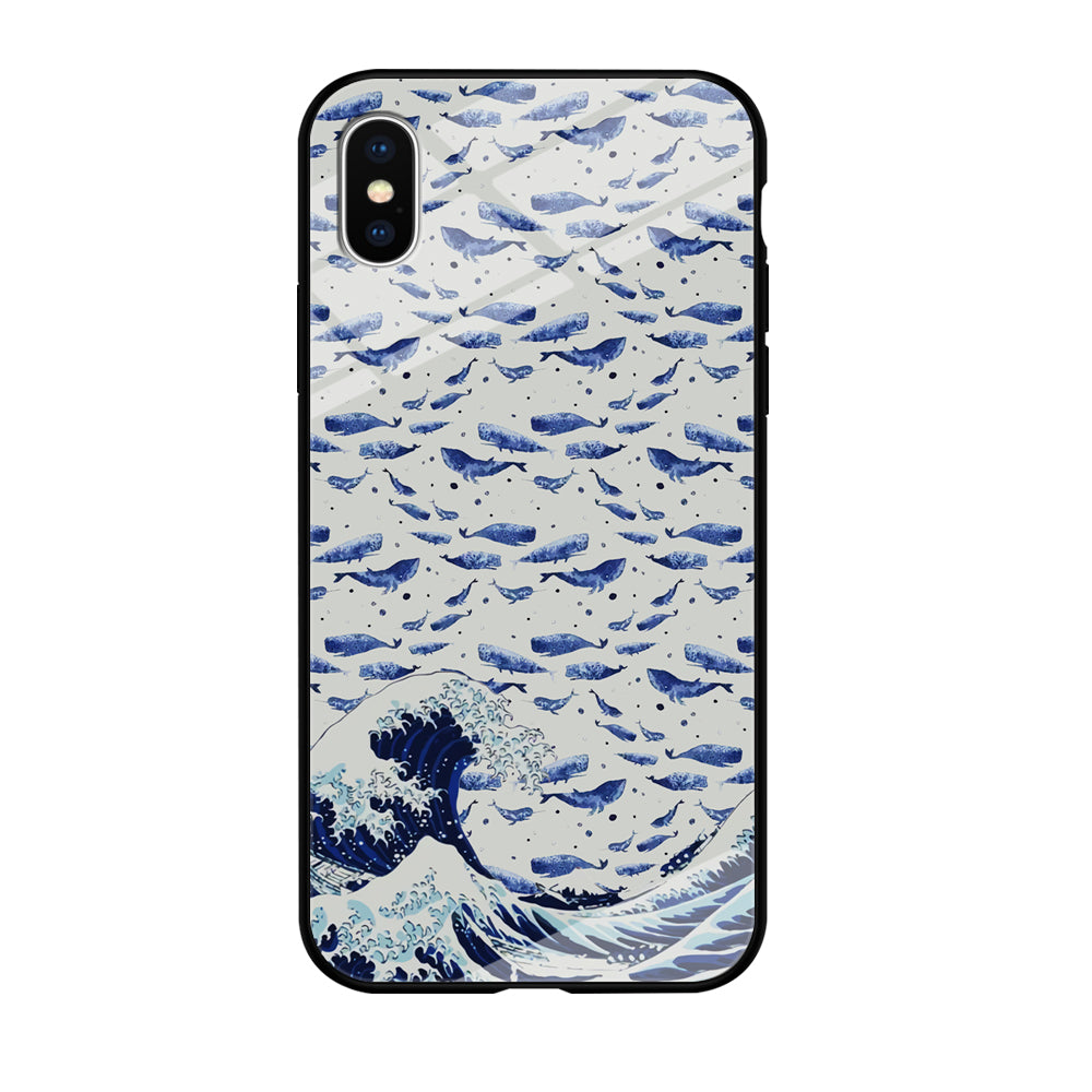 Whale on The Waves iPhone X Case